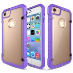 Wholesale iPhone 7 Clear Defense Hybrid Case (Purple)